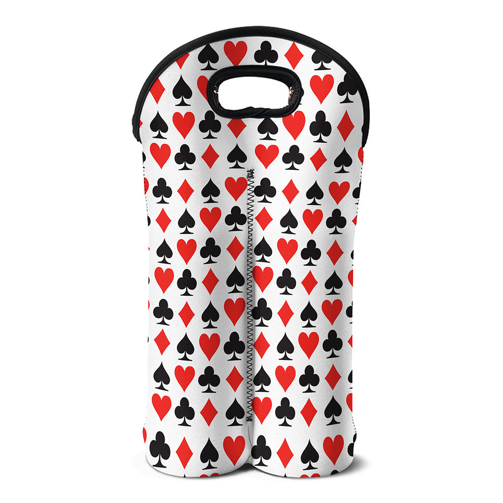 Playing Card Symbols Pattern Print Double Neoprene Wine Tote