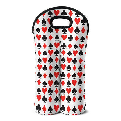 Playing Card Symbols Pattern Print Double Neoprene Wine Tote