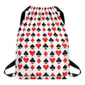 Playing Card Symbols Pattern Print Drawstring Backpack