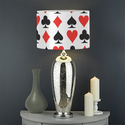 Playing Card Symbols Pattern Print Drum Lamp Shade