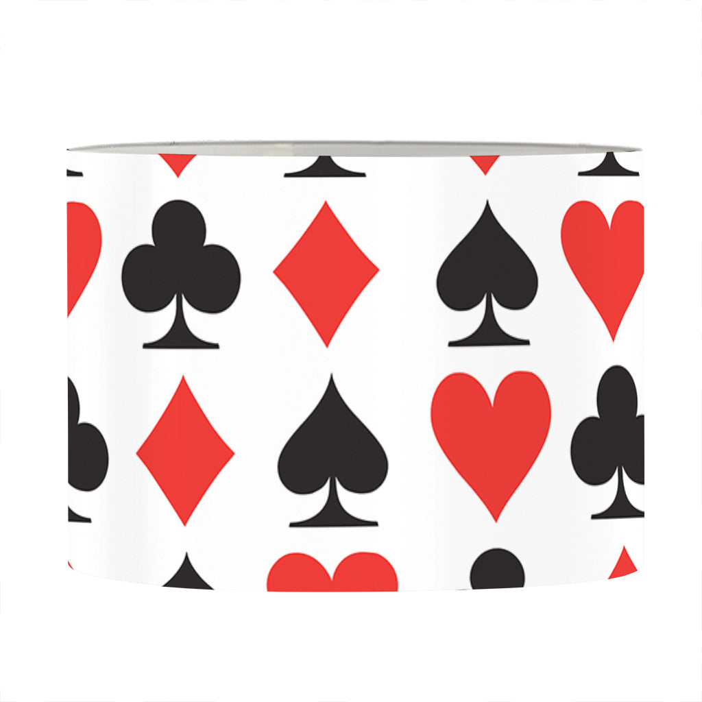 Playing Card Symbols Pattern Print Drum Lamp Shade