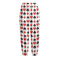 Playing Card Symbols Pattern Print Fleece Lined Knit Pants
