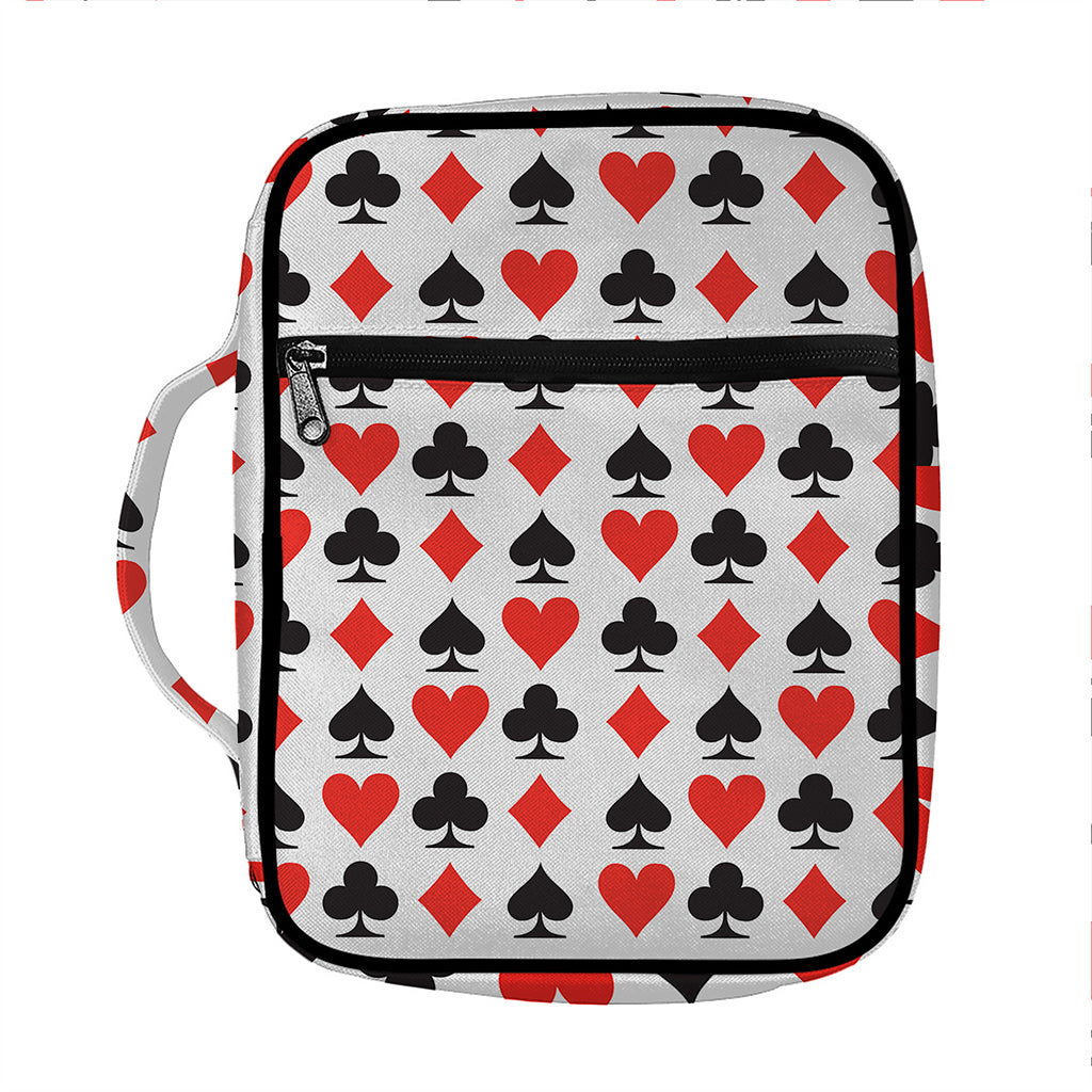 Playing Card Symbols Pattern Print Front Pocket Bible Bag