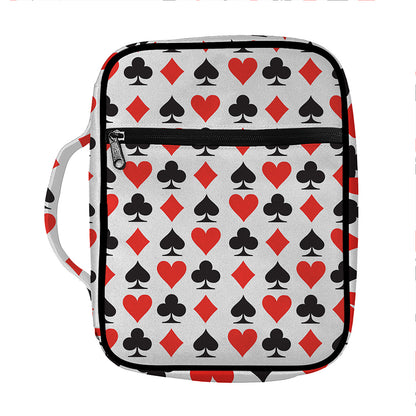 Playing Card Symbols Pattern Print Front Pocket Bible Bag