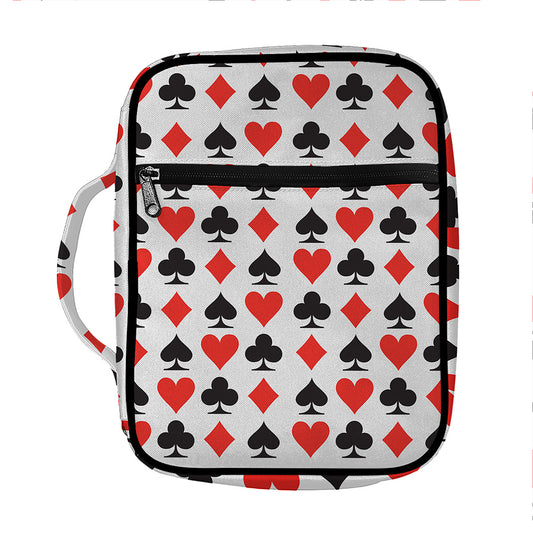 Playing Card Symbols Pattern Print Front Pocket Bible Bag