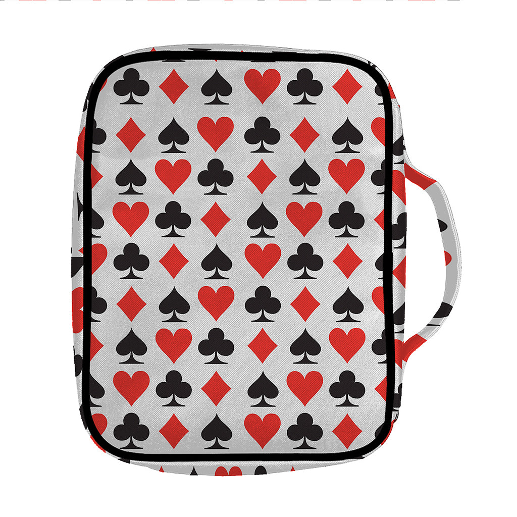 Playing Card Symbols Pattern Print Front Pocket Bible Bag