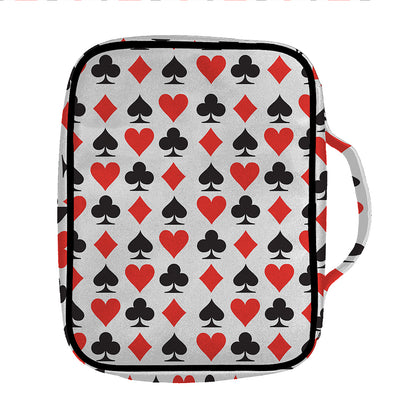 Playing Card Symbols Pattern Print Front Pocket Bible Bag