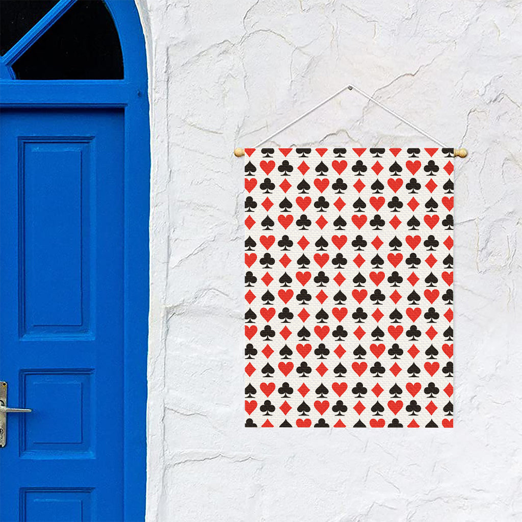 Playing Card Symbols Pattern Print Garden Flag