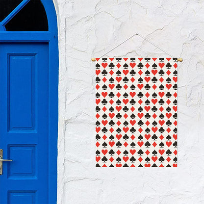 Playing Card Symbols Pattern Print Garden Flag