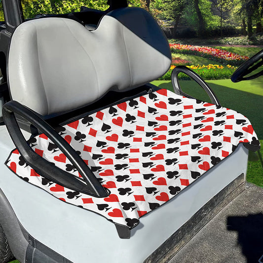 Playing Card Symbols Pattern Print Golf Cart Seat Cover