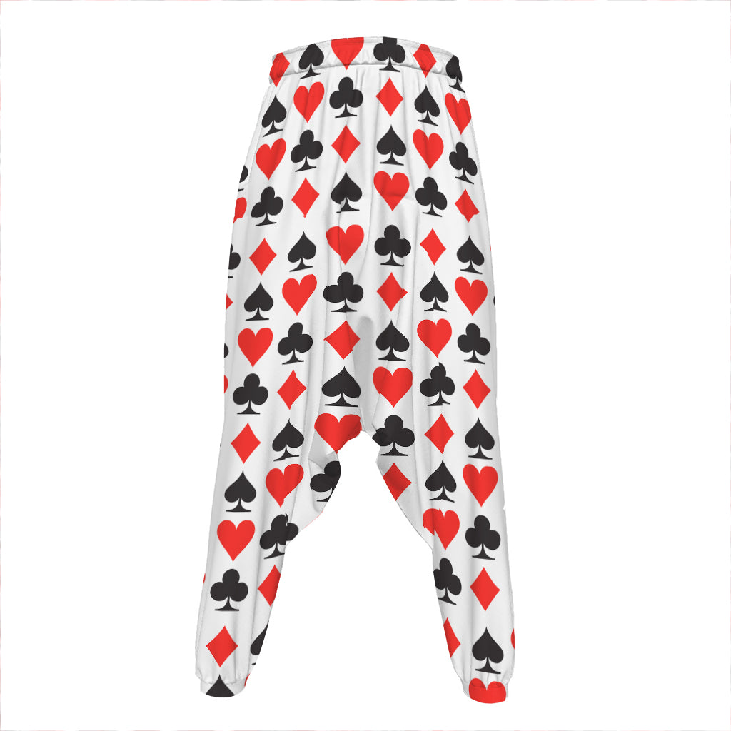 Playing Card Symbols Pattern Print Hammer Pants