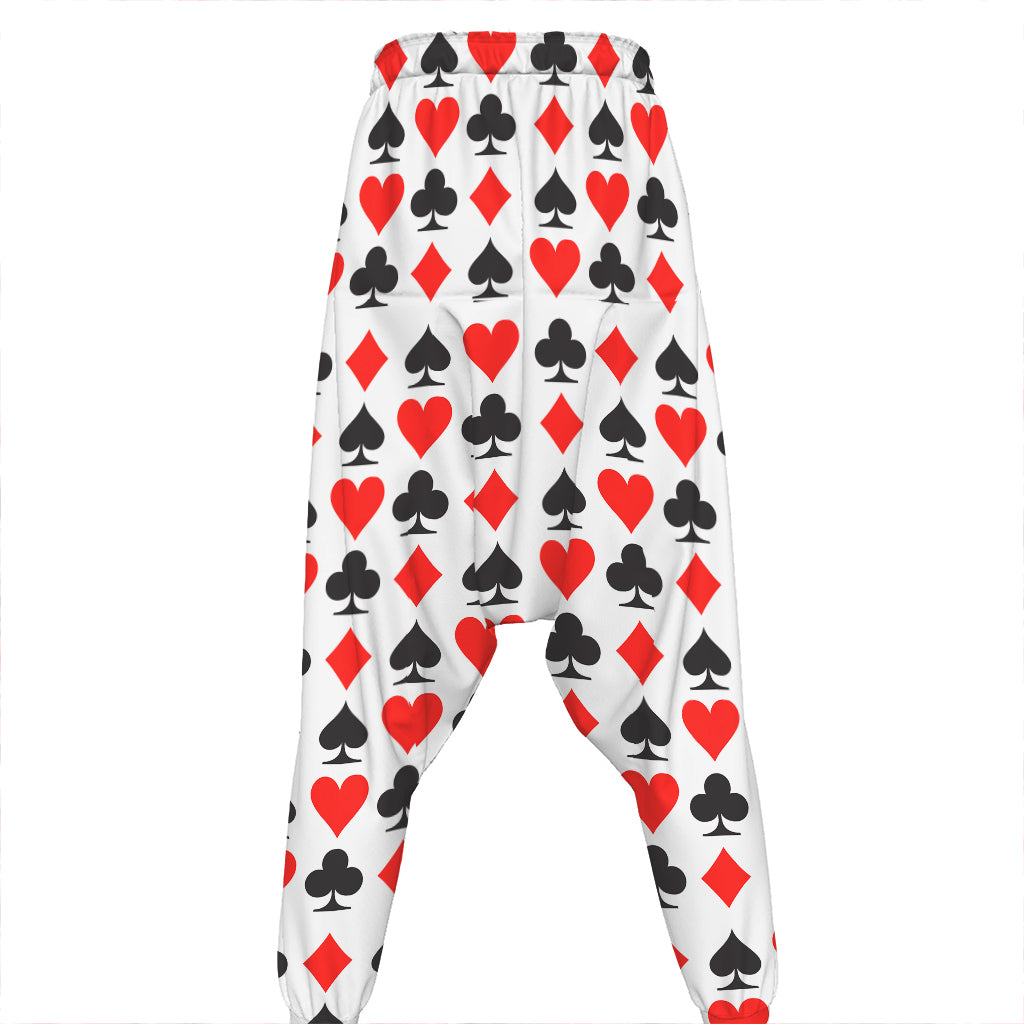 Playing Card Symbols Pattern Print Hammer Pants