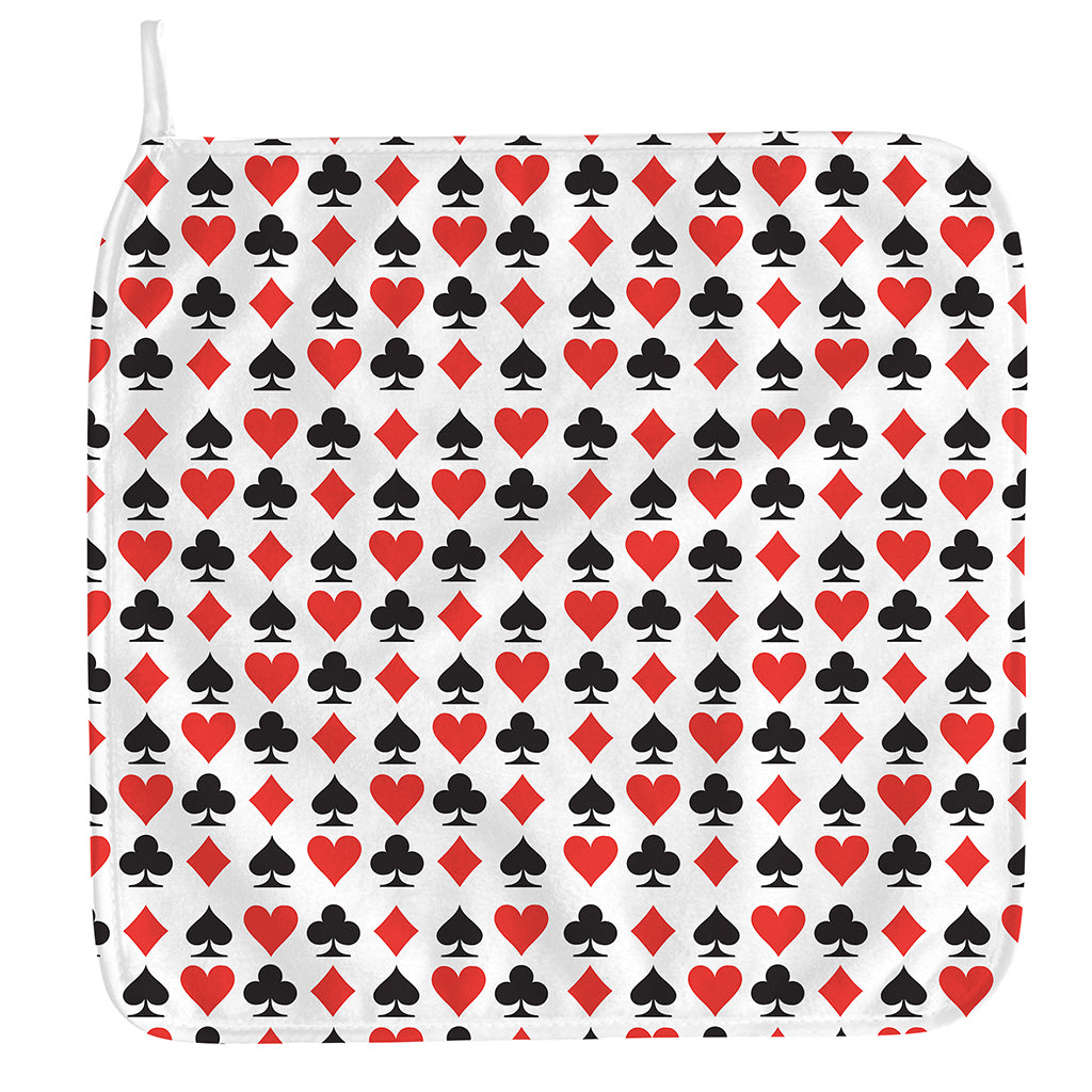 Playing Card Symbols Pattern Print Hand Towel