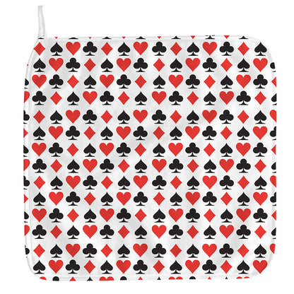 Playing Card Symbols Pattern Print Hand Towel