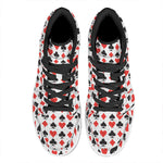 Playing Card Symbols Pattern Print High Top Leather Sneakers