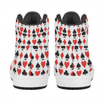 Playing Card Symbols Pattern Print High Top Leather Sneakers