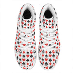 Playing Card Symbols Pattern Print High Top Leather Sneakers