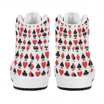 Playing Card Symbols Pattern Print High Top Leather Sneakers