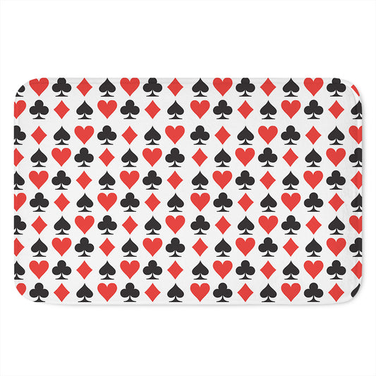 Playing Card Symbols Pattern Print Indoor Door Mat