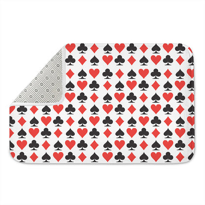 Playing Card Symbols Pattern Print Indoor Door Mat