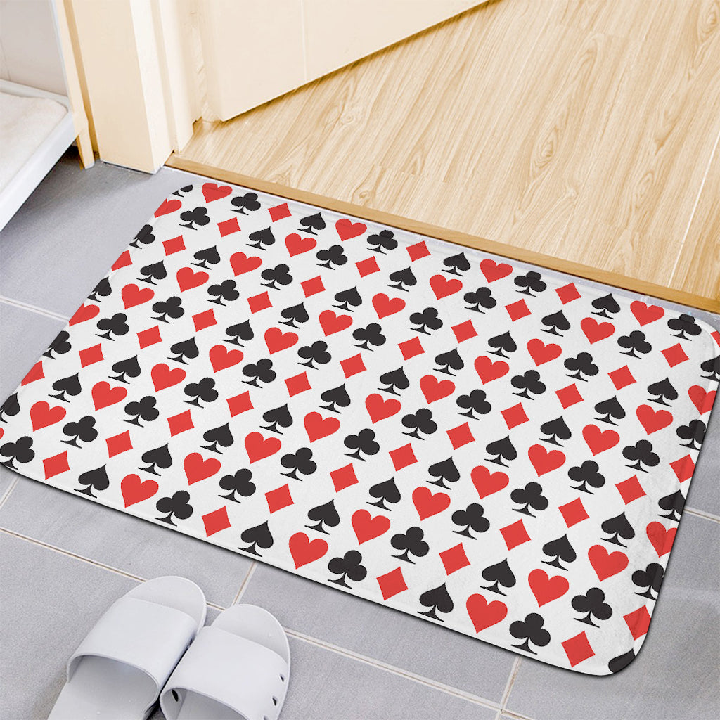 Playing Card Symbols Pattern Print Indoor Door Mat