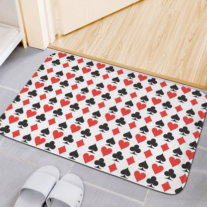 Playing Card Symbols Pattern Print Indoor Door Mat