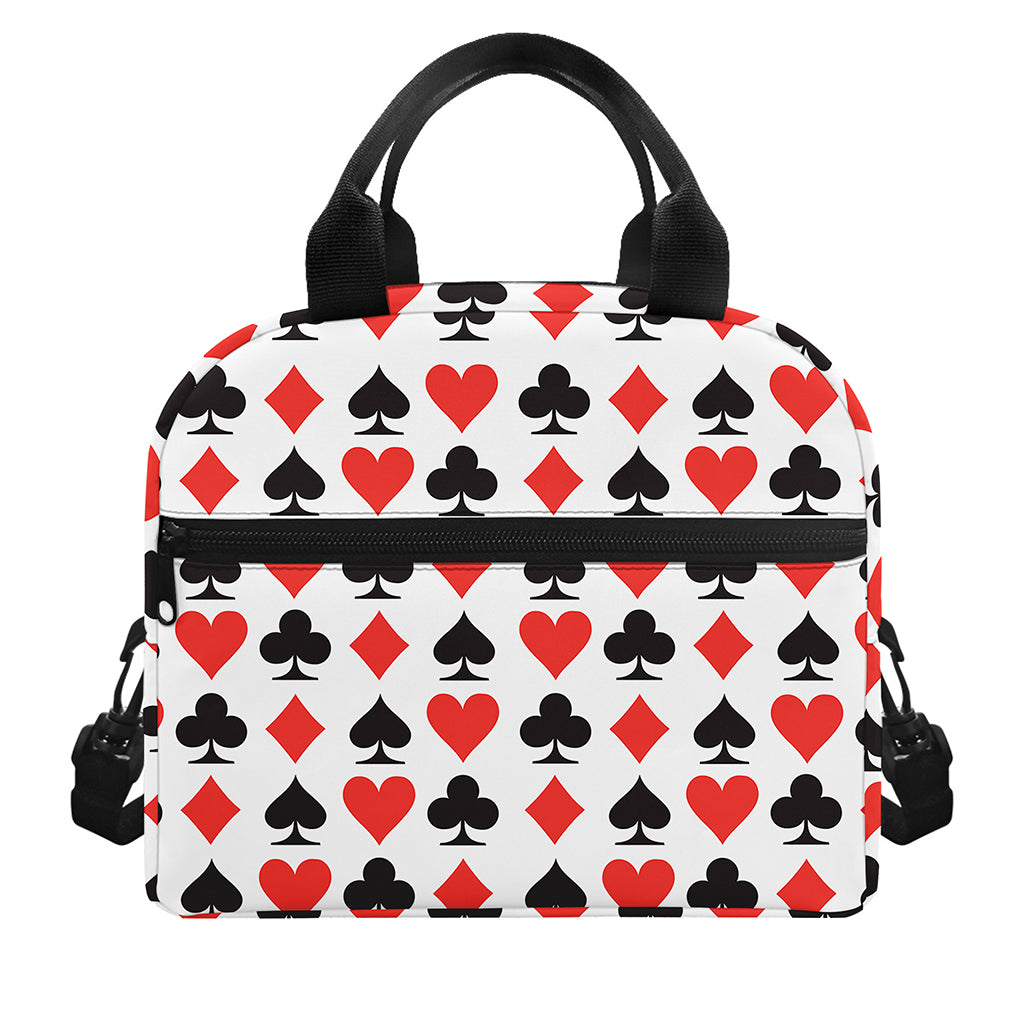 Playing Card Symbols Pattern Print Insulated Lunch Bag