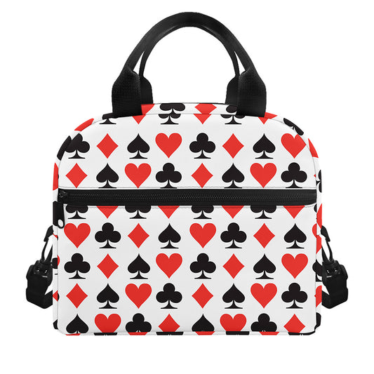 Playing Card Symbols Pattern Print Insulated Lunch Bag