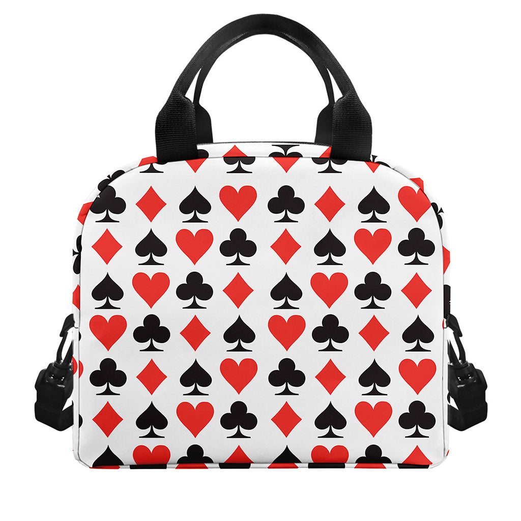 Playing Card Symbols Pattern Print Insulated Lunch Bag