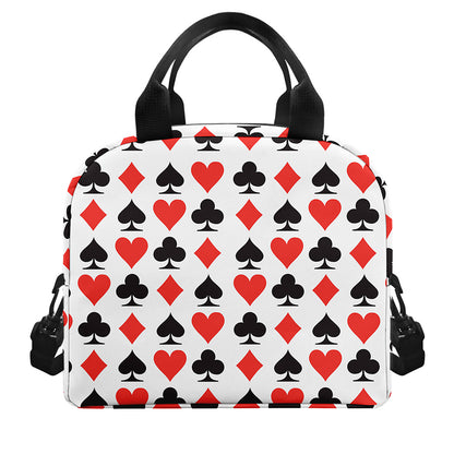 Playing Card Symbols Pattern Print Insulated Lunch Bag