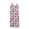 Playing Card Symbols Pattern Print Jersey Midi Cami Dress
