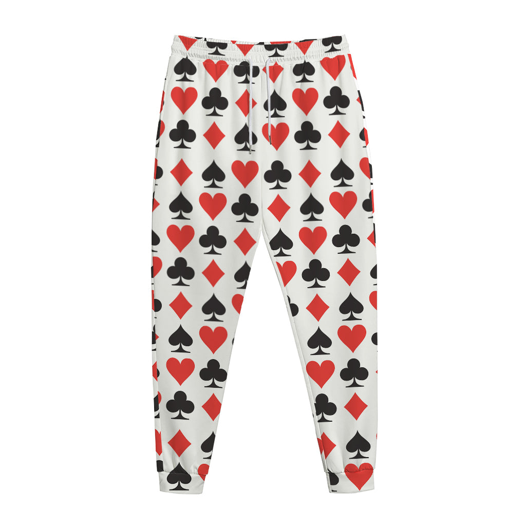 Playing Card Symbols Pattern Print Jogger Pants