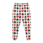 Playing Card Symbols Pattern Print Jogger Pants