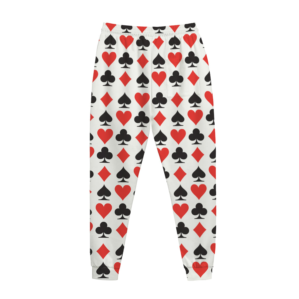 Playing Card Symbols Pattern Print Jogger Pants