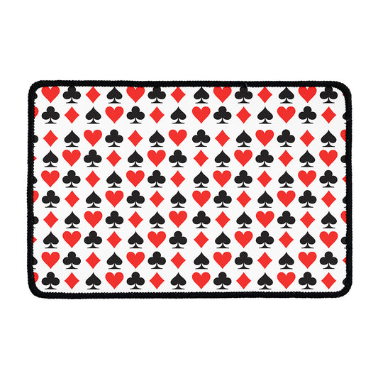 Playing Card Symbols Pattern Print Kitchen Mat