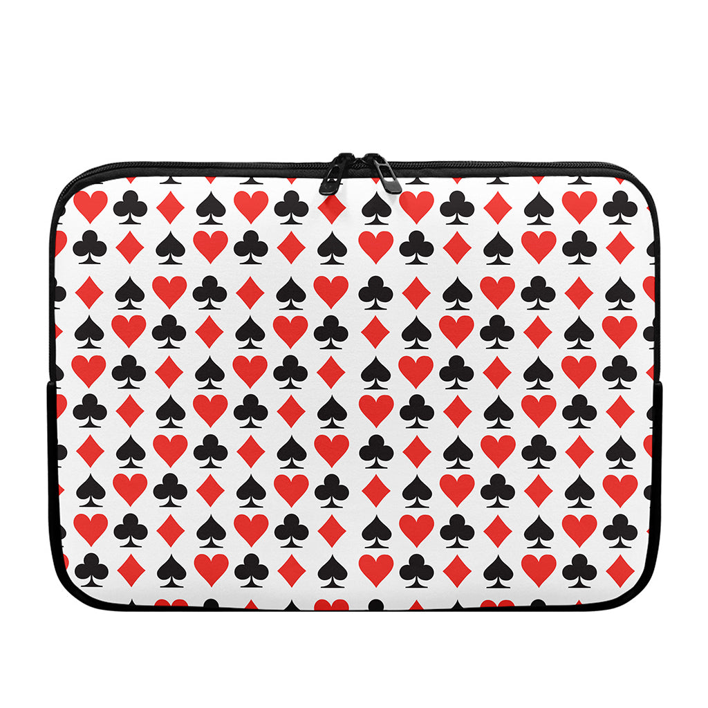 Playing Card Symbols Pattern Print Laptop Sleeve