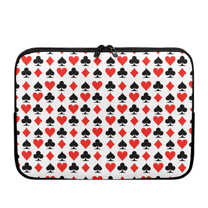 Playing Card Symbols Pattern Print Laptop Sleeve