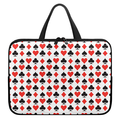 Playing Card Symbols Pattern Print Laptop Sleeve With Handle