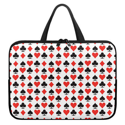 Playing Card Symbols Pattern Print Laptop Sleeve With Handle