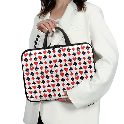 Playing Card Symbols Pattern Print Laptop Sleeve With Handle