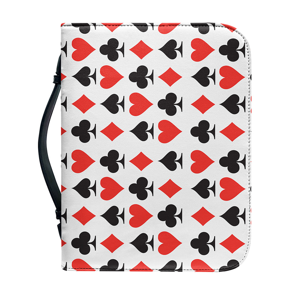 Playing Card Symbols Pattern Print Leather Bible Cover