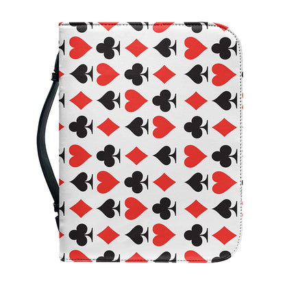 Playing Card Symbols Pattern Print Leather Bible Cover
