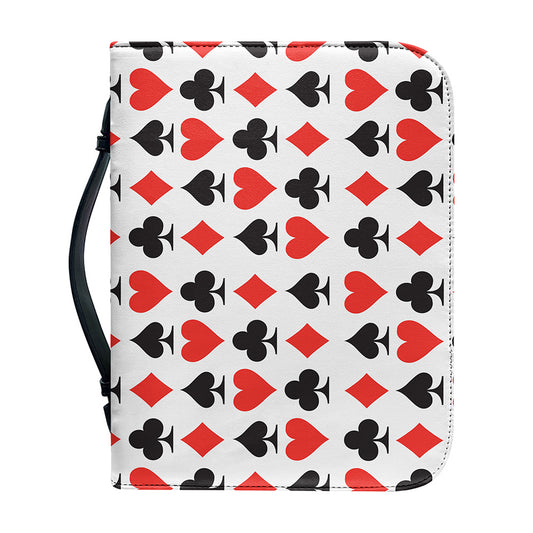 Playing Card Symbols Pattern Print Leather Bible Cover