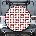 Playing Card Symbols Pattern Print Leather Spare Tire Cover