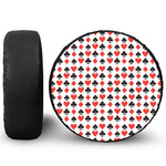 Playing Card Symbols Pattern Print Leather Spare Tire Cover