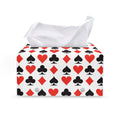 Playing Card Symbols Pattern Print Leather Tissue Box Cover