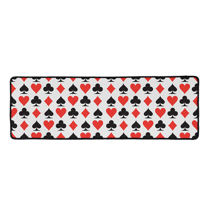 Playing Card Symbols Pattern Print Long Kitchen Mat