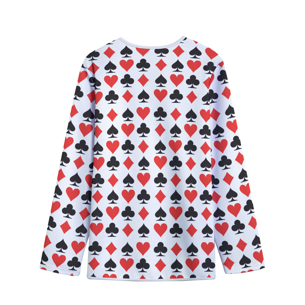Playing Card Symbols Pattern Print Long Sleeve Short Coat
