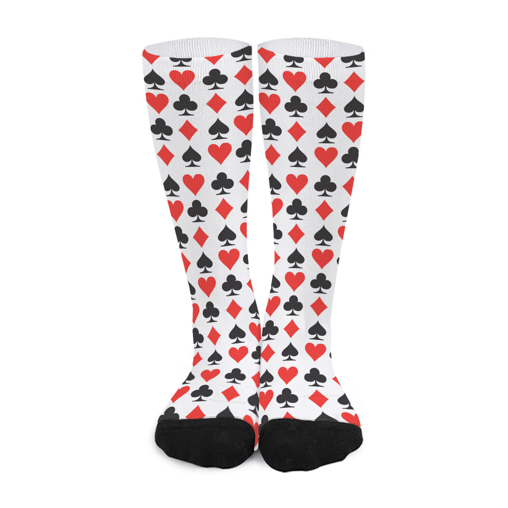 Playing Card Symbols Pattern Print Long Socks