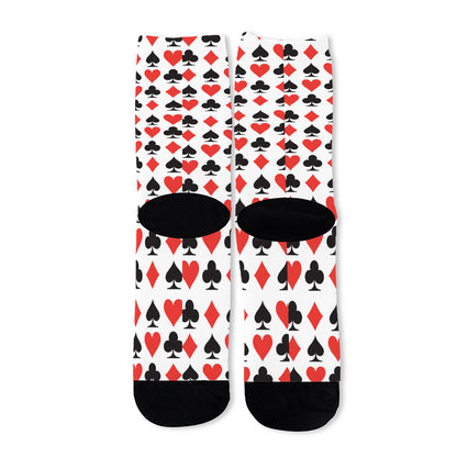 Playing Card Symbols Pattern Print Long Socks